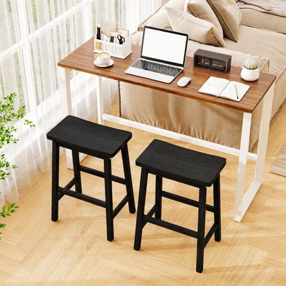 Saddle-Seat Counter Height Stools Set of 2 with Footrests