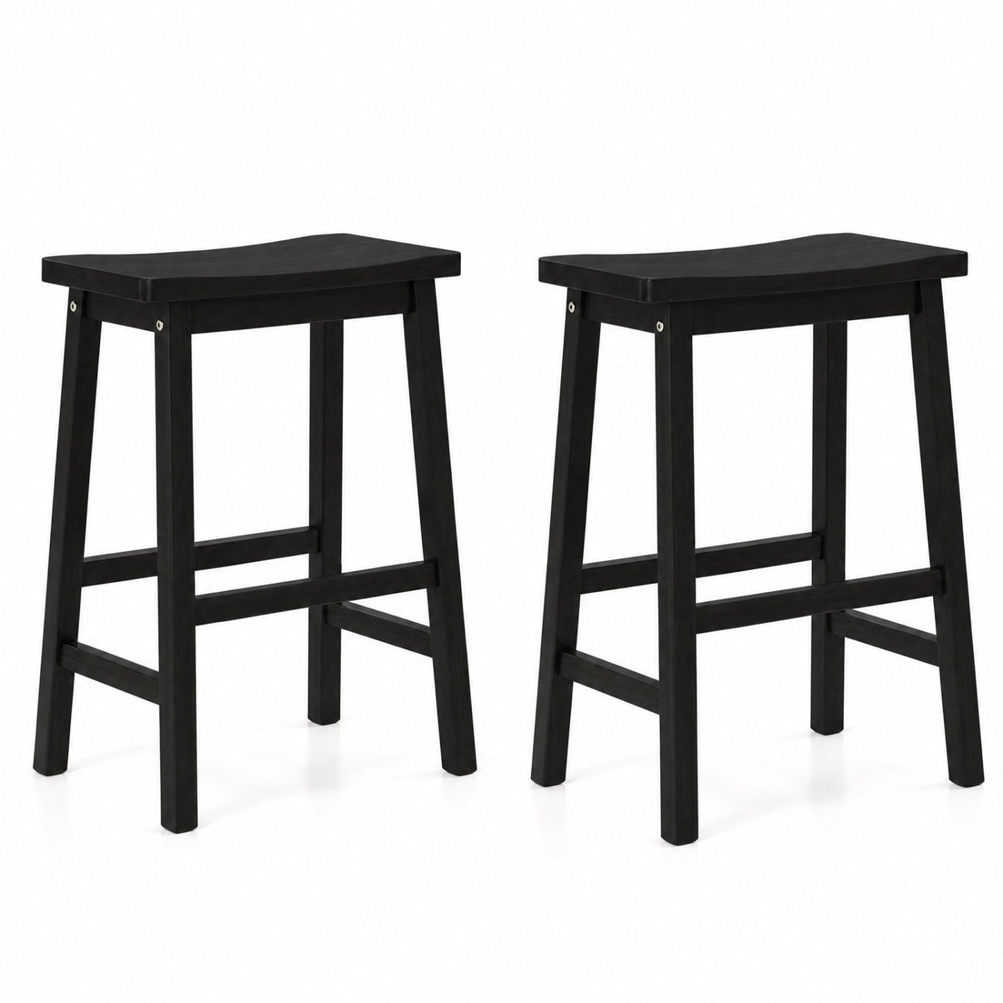 Saddle-Seat Counter Height Stools Set of 2 with Footrests