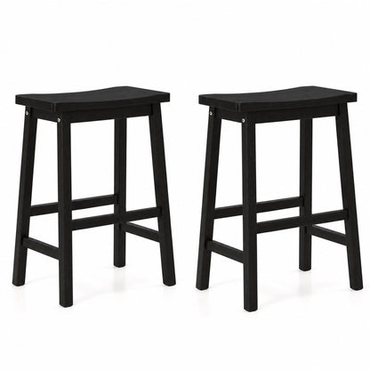 Saddle-Seat Counter Height Stools Set of 2 with Footrests