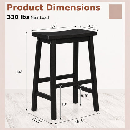 Saddle-Seat Counter Height Stools Set of 2 with Footrests