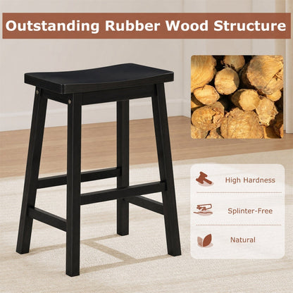 Saddle-Seat Counter Height Stools Set of 2 with Footrests