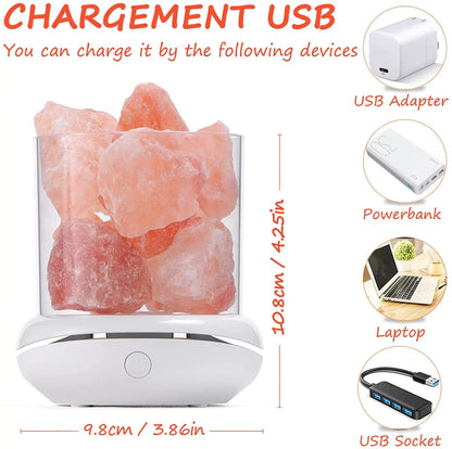 Aroma lamps Natural Himalayan Salt Lamp USB Pink Salt Rocks Lamp Multi-Color Romantic Night Light for Original Birthday Gifts