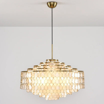 Teardrops Tiered Shell Chandelier