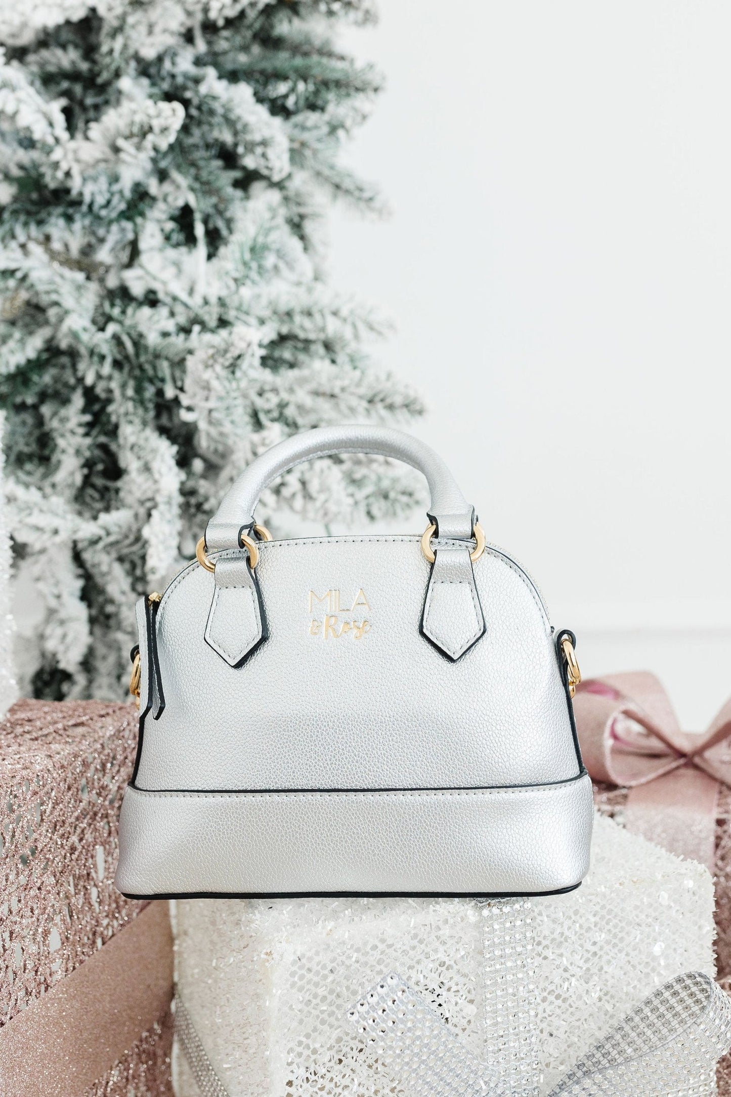SALE Silver Metallic Girl's Crossbody Purse