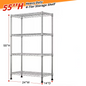 3/4/5/6/7/8 Tier Storage Shelves-Adjustable Wire Shelving Rack-Multi Sizes