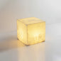 Simple Alabaster Cube Table Lamp