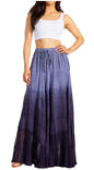 Sakkas Lyra Womens Bohemian Soft Brocade Rayon Tiered Embroidered Flowy Long Skirt