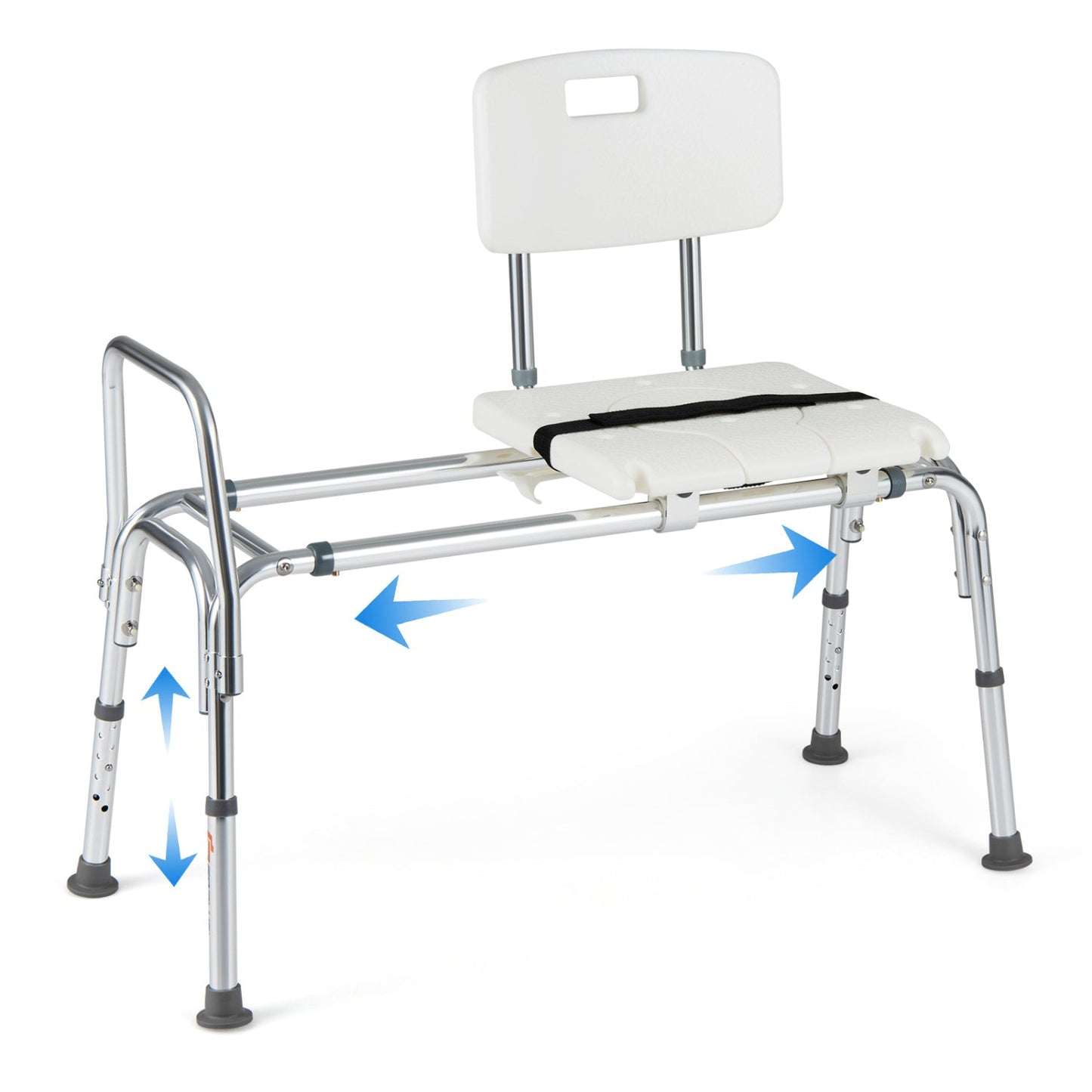 Sliding Transfer Bench with Adjustable Height for Bathtub