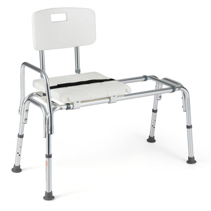 Sliding Transfer Bench with Adjustable Height for Bathtub