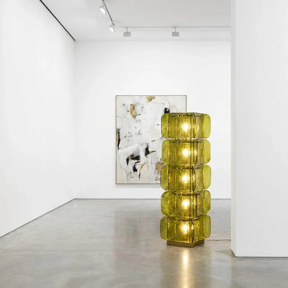 Stacked Glass Floor Lamp