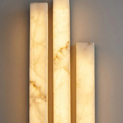 Staggered Natural Alabaster Pillar Floor Lamp