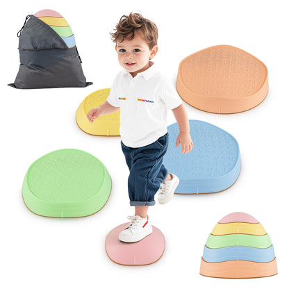 Stepping Stones for Kids 5 PCS Non-Slip Balance Stones with Storage Bag