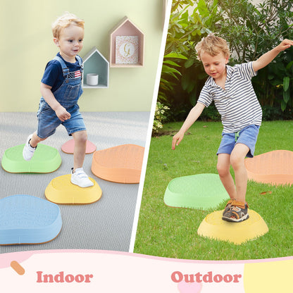 Stepping Stones for Kids 5 PCS Non-Slip Balance Stones with Storage Bag