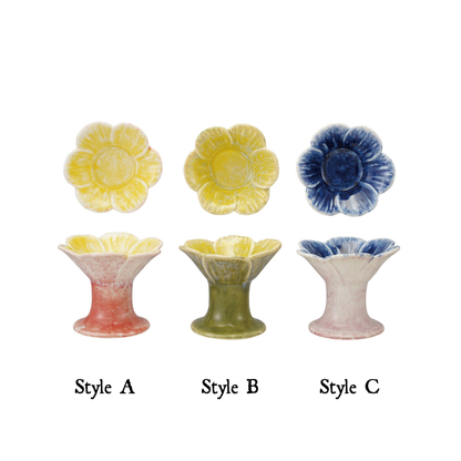 Ceramic Flower Footed Tealight Holder