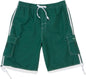 Men's Contrast Striped Solid Color Swim Trunks for Surfing and Skating by Sakkas