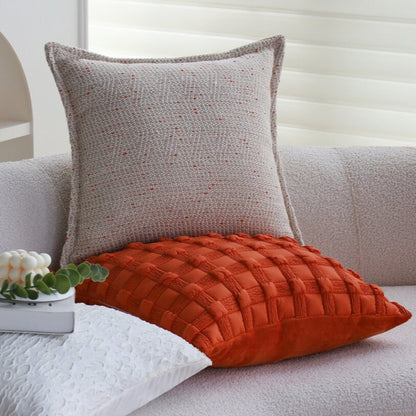 Set of 2 with inserts textured serenity collection - modern plush throw pillows in sage green and ivory with tufted, striped, and quilted patterns