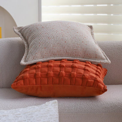 Set of 2 with inserts textured serenity collection - modern plush throw pillows in sage green and ivory with tufted, striped, and quilted patterns
