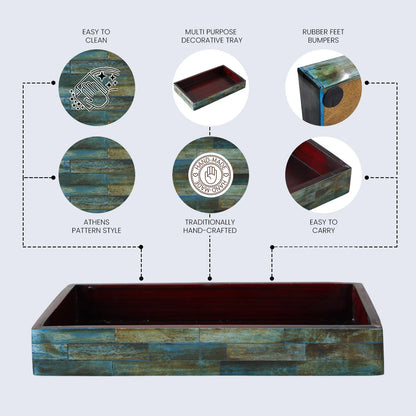 10x6 Verdigris Bone Inlay Tray for Vanity Bathroom Organizer