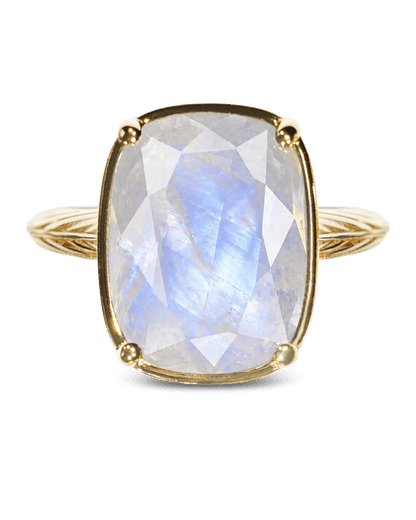 Sterling Silver Elongated Cushion Moonstone Cocktail Ring