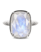 Sterling Silver Elongated Cushion Moonstone Cocktail Ring
