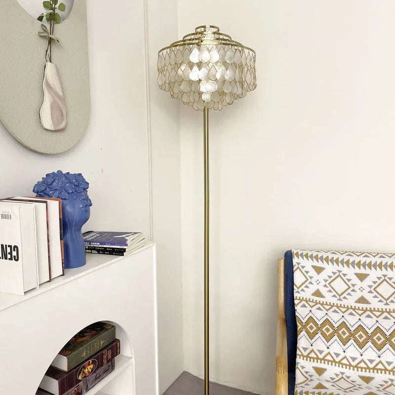 Teardrops Capiz Floor Lamp