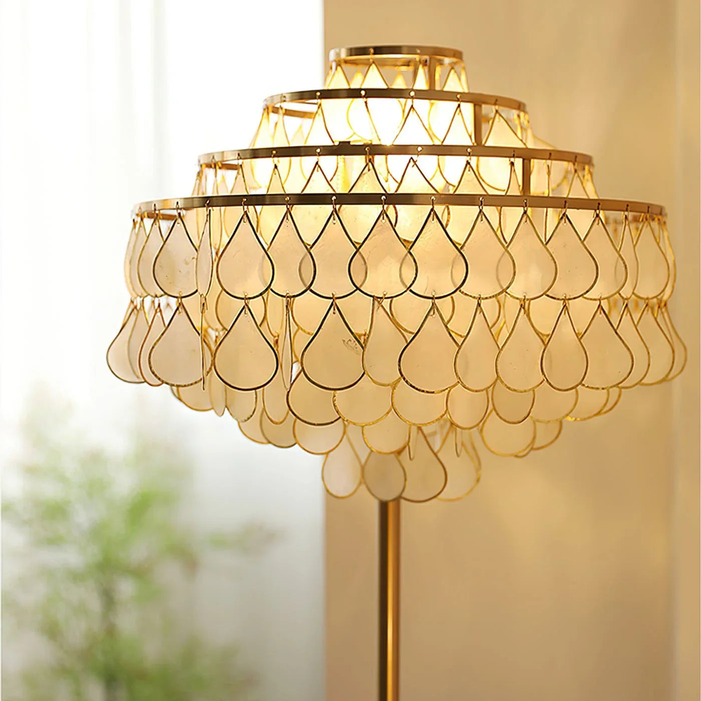 Teardrops Capiz Floor Lamp