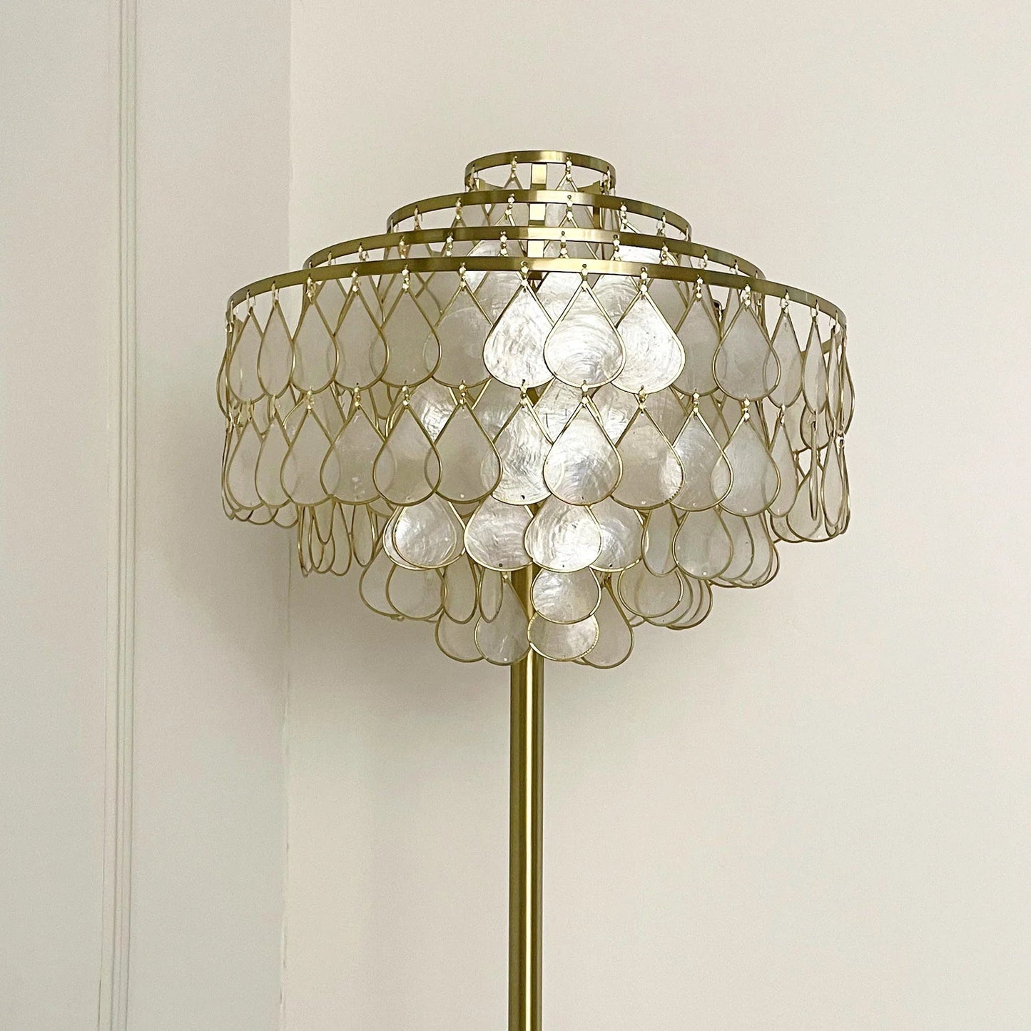 Teardrops Capiz Floor Lamp