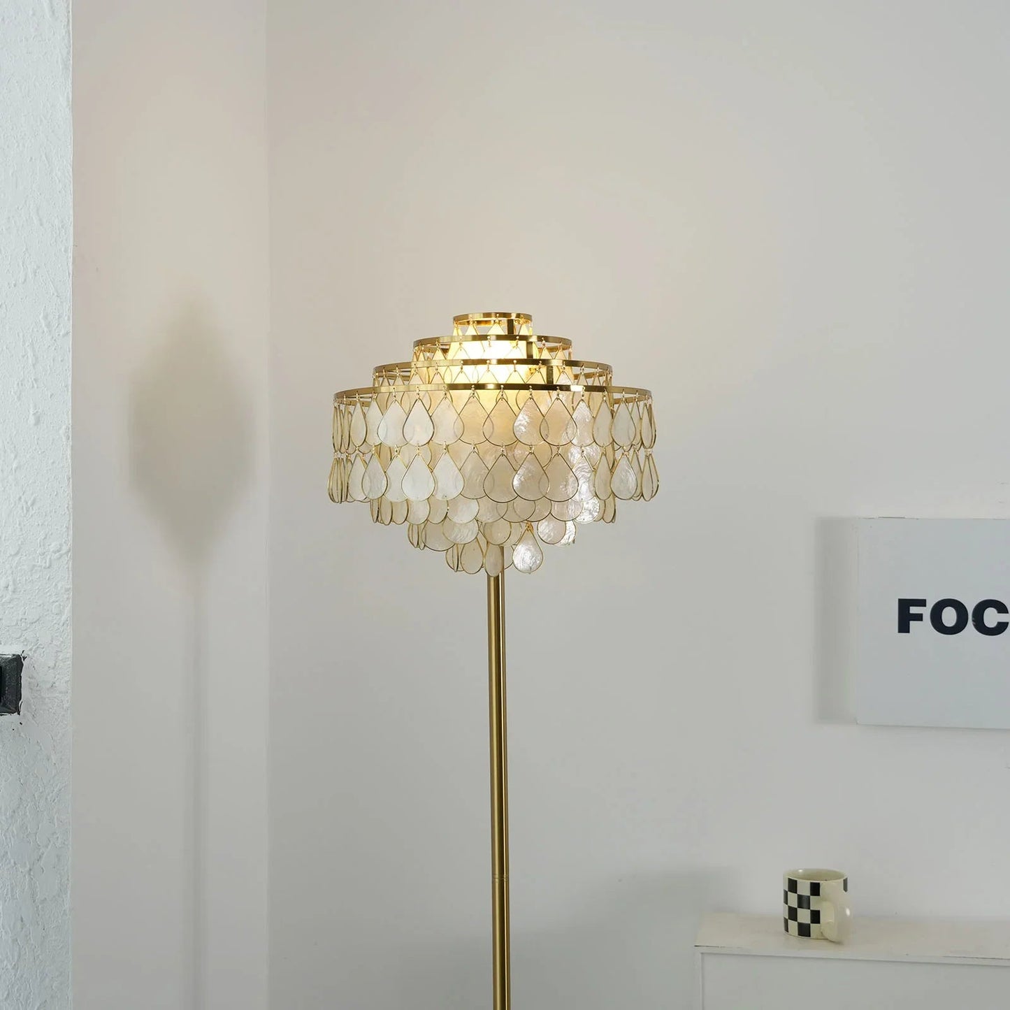 Teardrops Capiz Floor Lamp