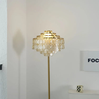 Teardrops Capiz Floor Lamp