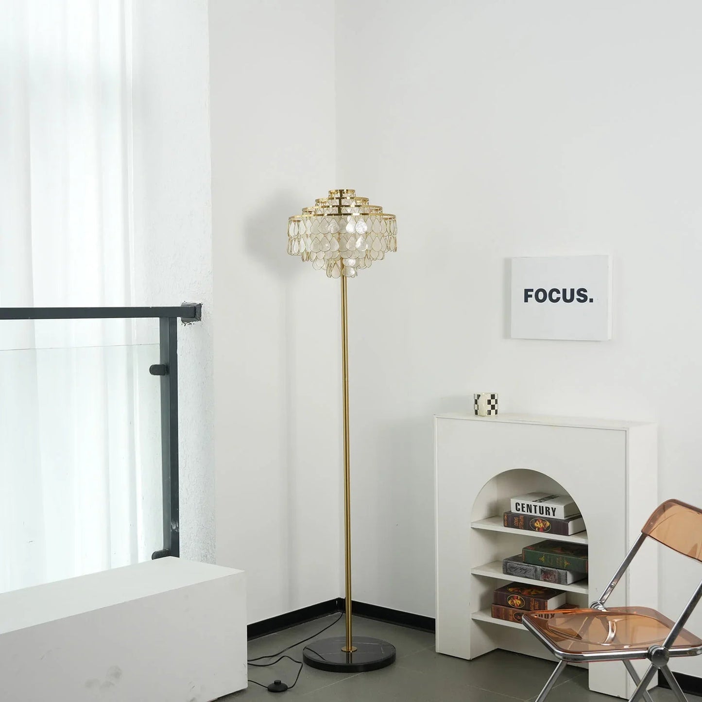 Teardrops Capiz Floor Lamp