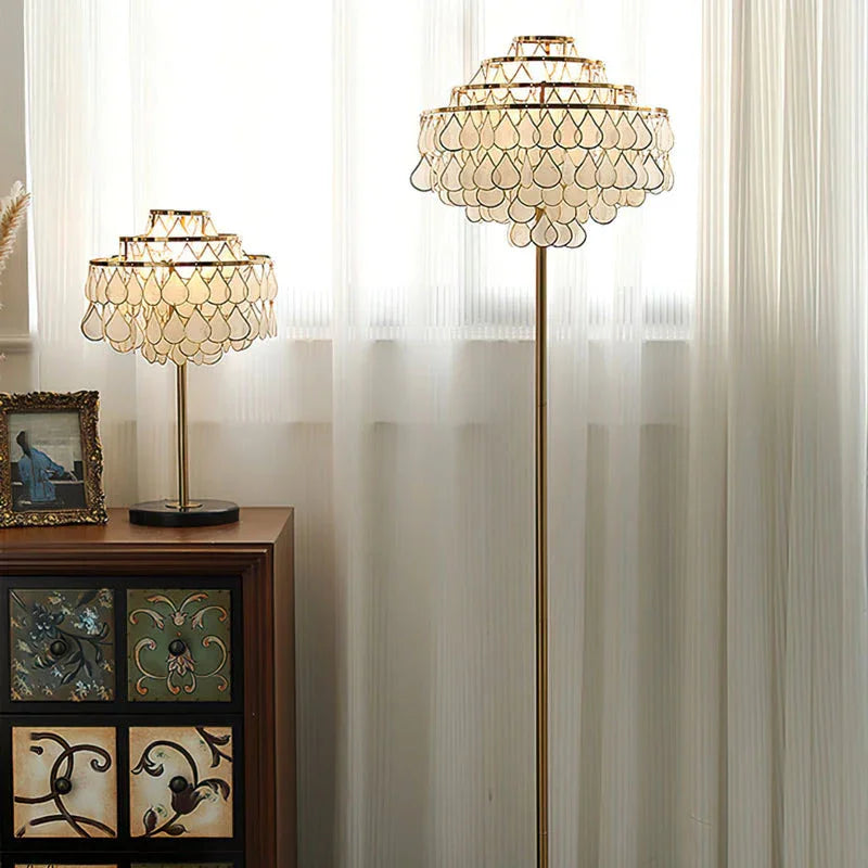 Teardrops Capiz Floor Lamp