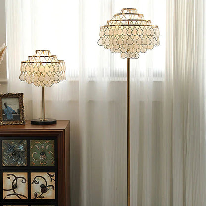 Teardrops Capiz Floor Lamp