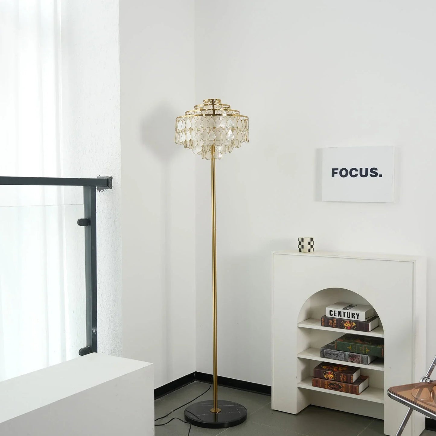 Teardrops Capiz Floor Lamp