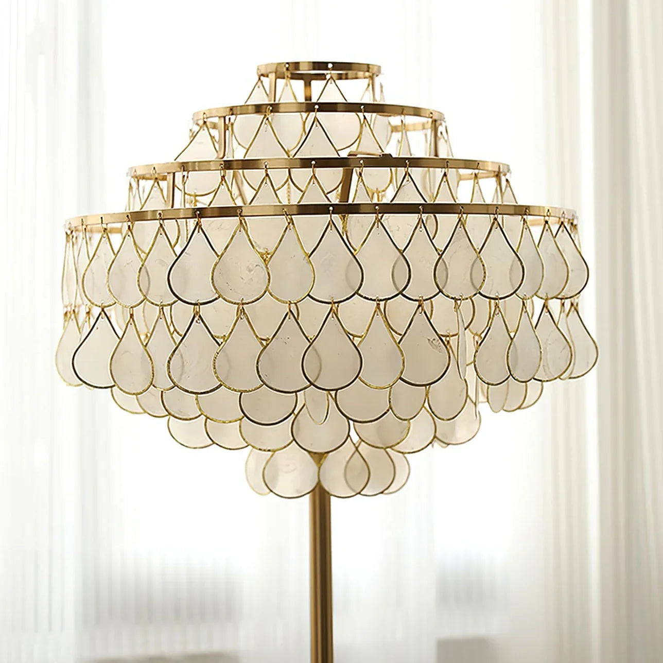 Teardrops Capiz Floor Lamp