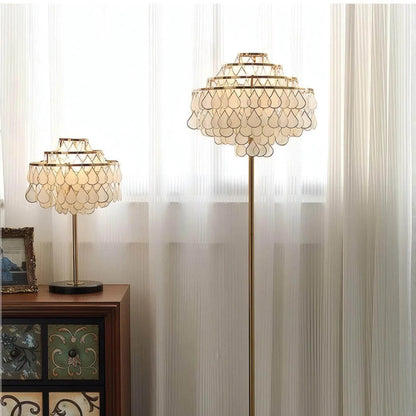 Teardrops Capiz Floor Lamp