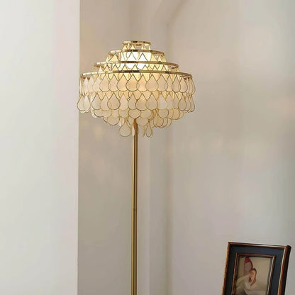 Teardrops Capiz Floor Lamp