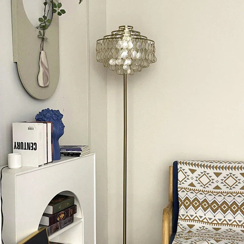 Teardrops Capiz Floor Lamp