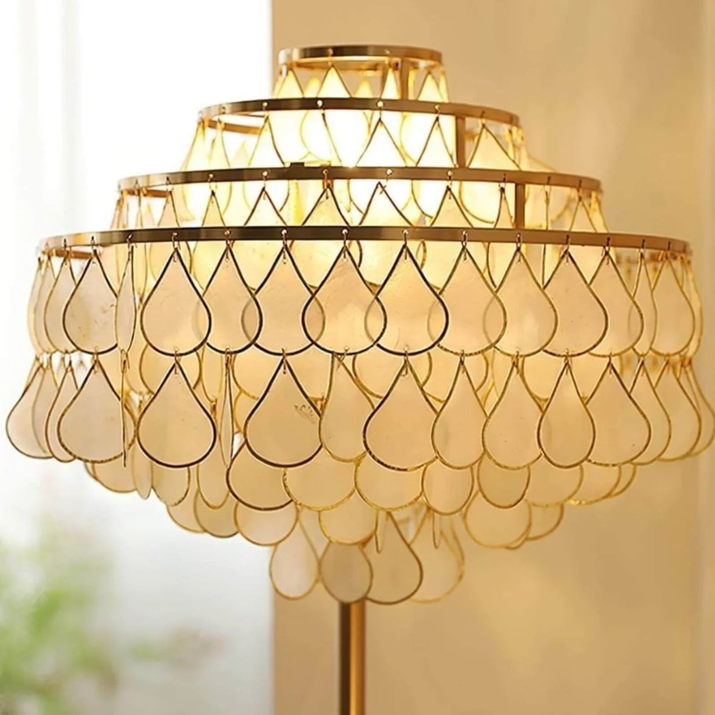 Teardrops Capiz Floor Lamp