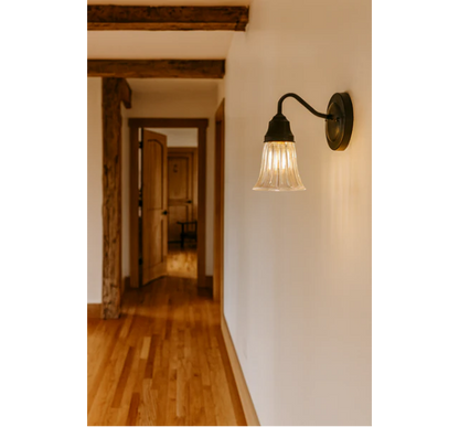Thick Holophane Clear Glass Wall Sconce or Pendant Light