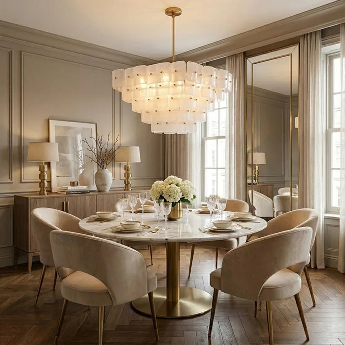 Tiered Glass Chandelier