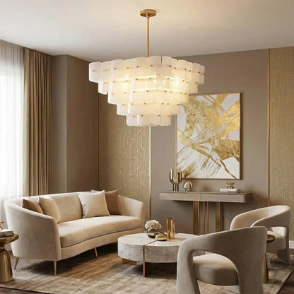 Tiered Glass Chandelier