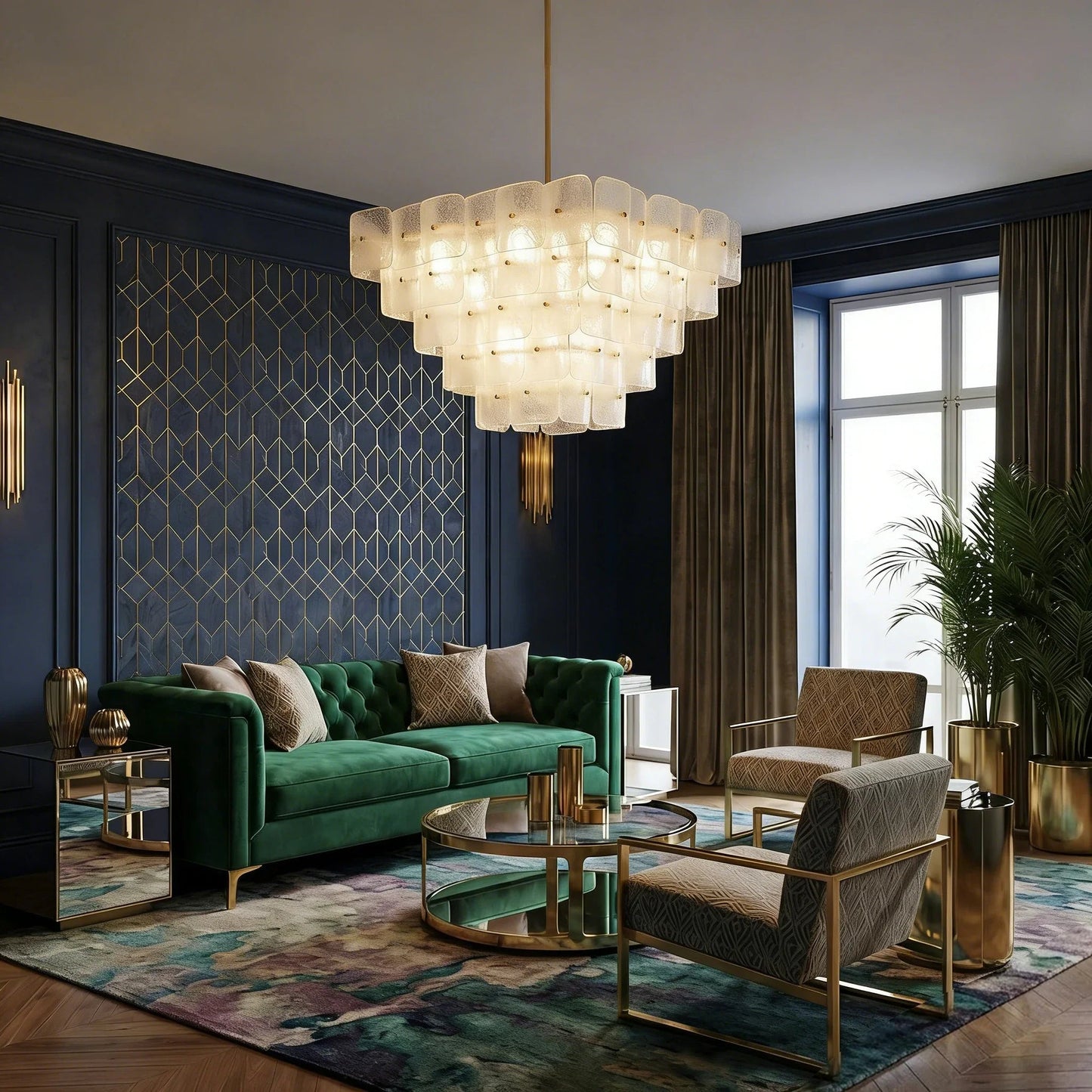 Tiered Glass Chandelier