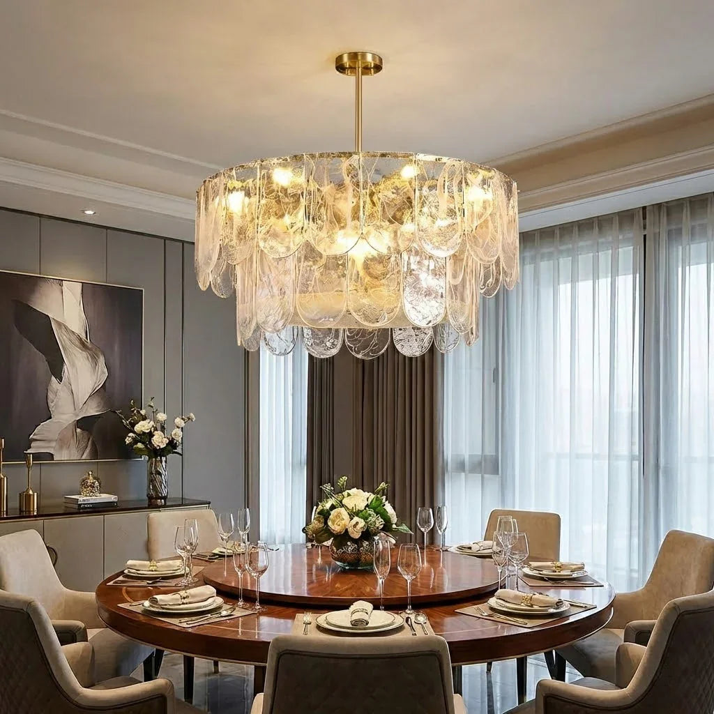Timeless Metal & Glass Multi-Light Chandelier