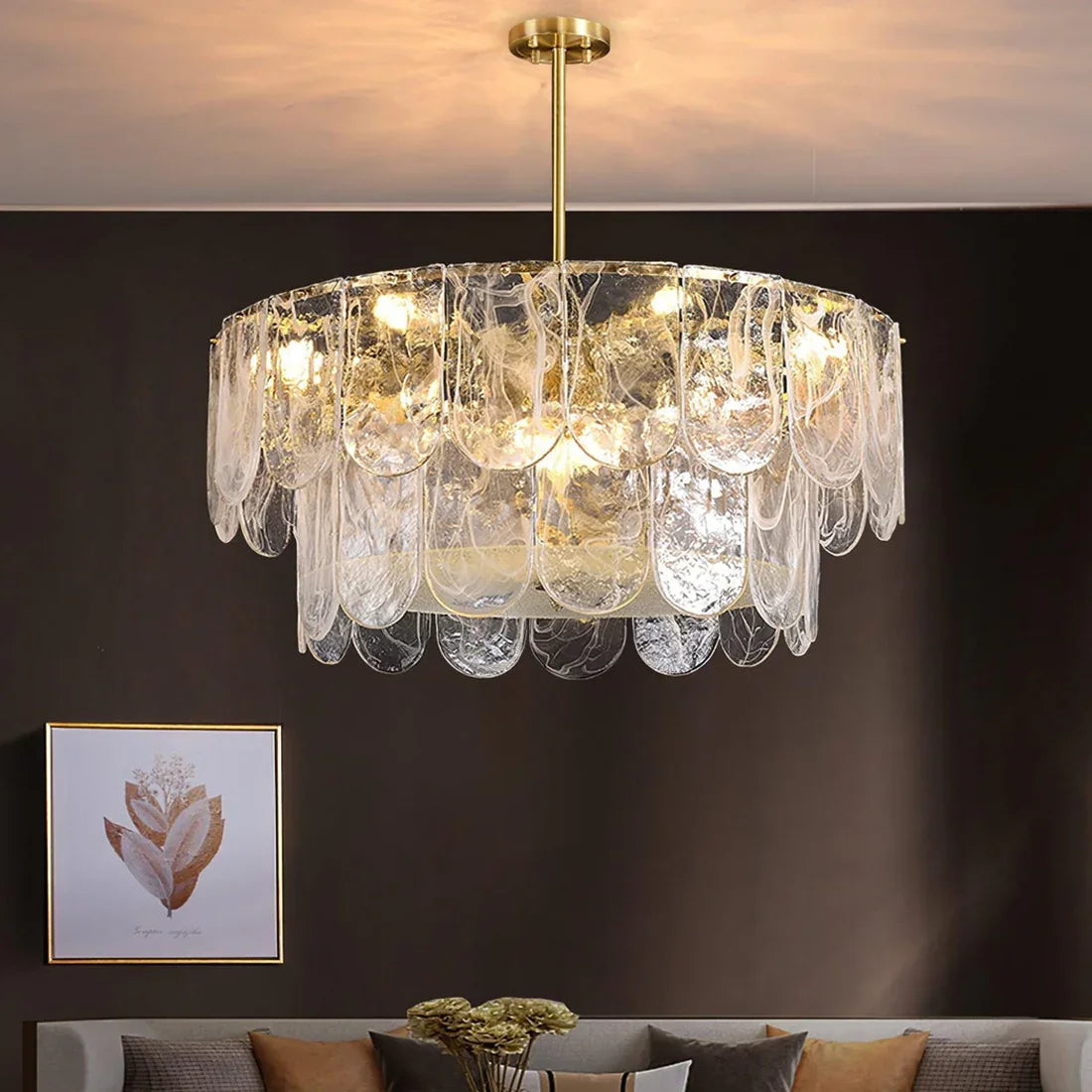 Timeless Metal & Glass Multi-Light Chandelier