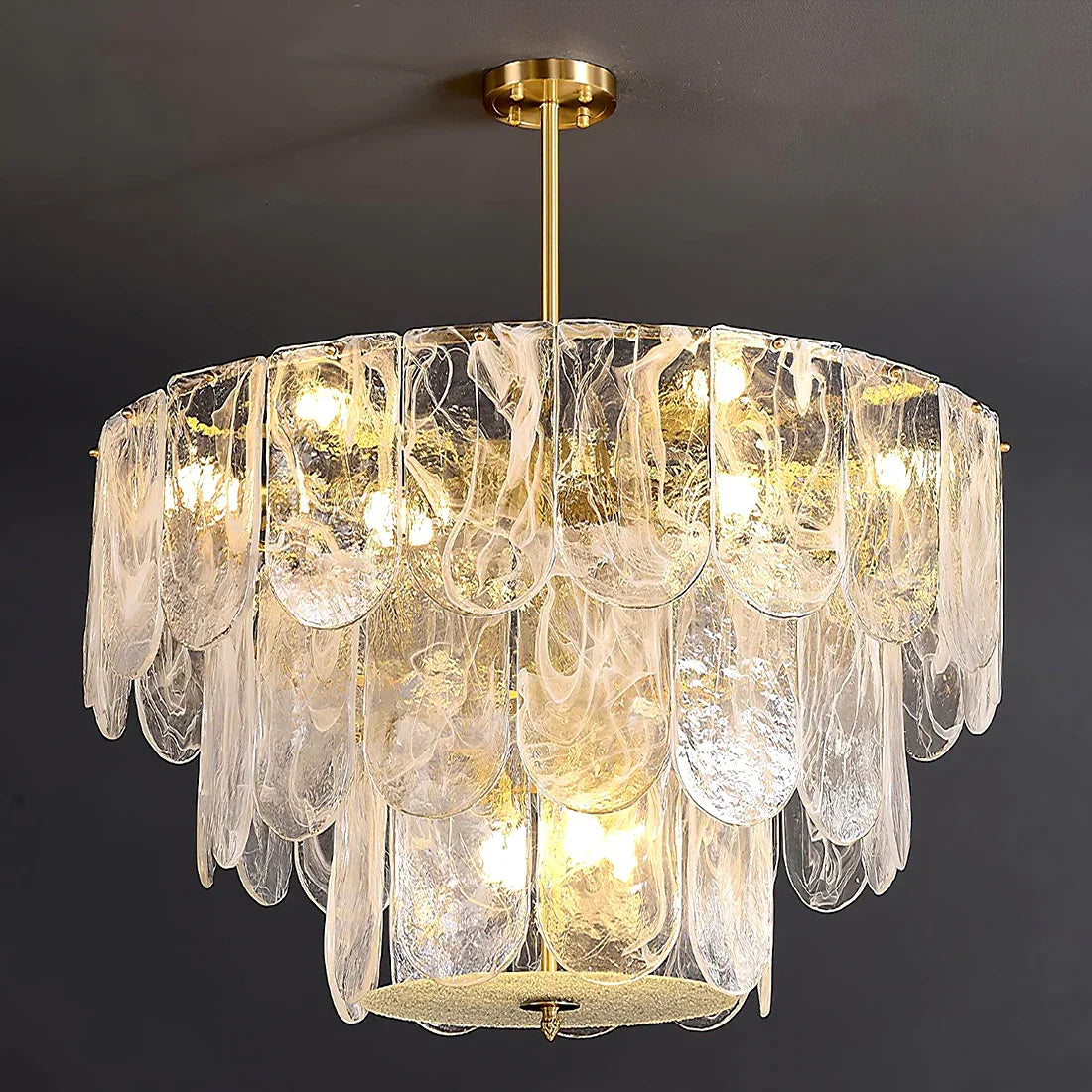 Timeless Metal & Glass Multi-Light Chandelier
