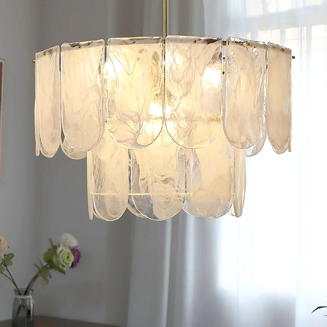 Timeless Metal & Glass Multi-Light Chandelier