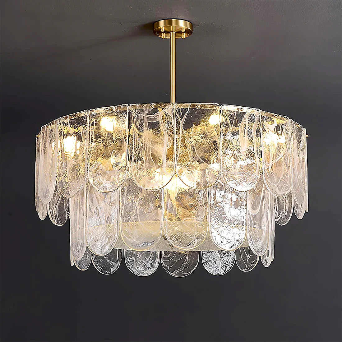 Timeless Metal & Glass Multi-Light Chandelier