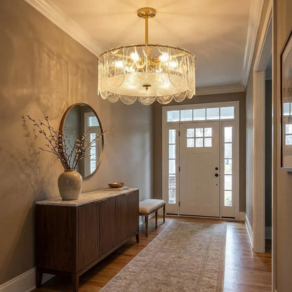 Timeless Metal & Glass Multi-Light Chandelier