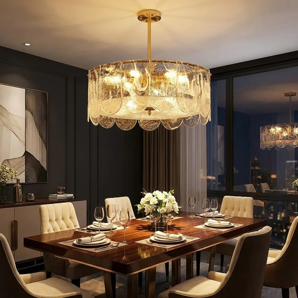 Timeless Metal & Glass Multi-Light Chandelier