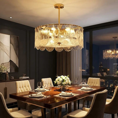 Timeless Metal & Glass Multi-Light Chandelier
